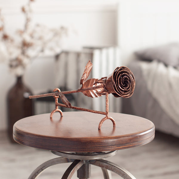 Bronze Anniversary Rose - 8th Anniversary, 19th Anniversary, Metal Rose, Metal Flowers